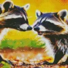 Raccoons Couple Diamond Painting