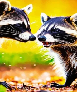 Raccoons Couple Diamond Painting