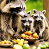 Raccoons Eating Fruits Diamond Painting