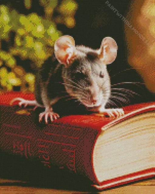 Rat On A Book Diamond Painting