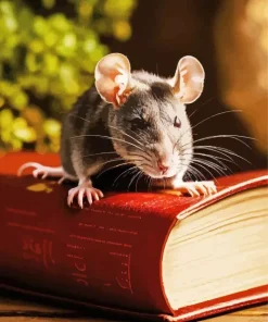 Rat On A Book Diamond Painting