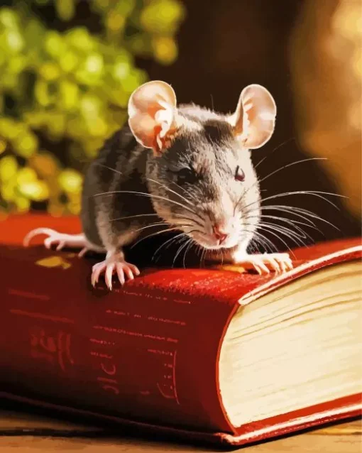 Rat On A Book Diamond Painting