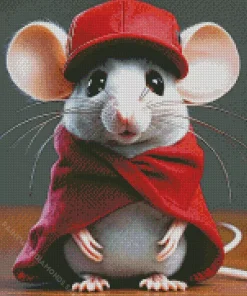 Rat Wearing Red Diamond Painting