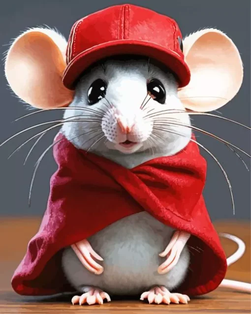 Rat Wearing Red Diamond Painting