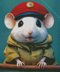 Rat With A Red Cap Diamond Painting