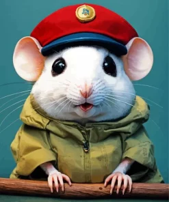 Rat With A Red Cap Diamond Painting