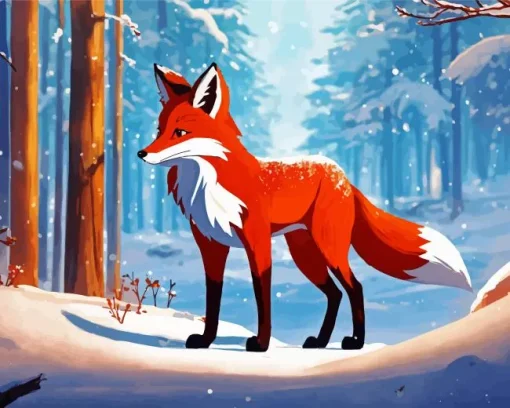 Red Fox Diamond Painting