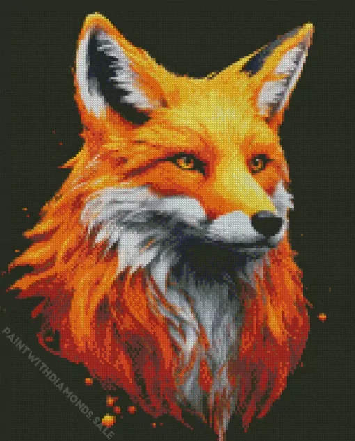 Red Fox Head Diamond Painting