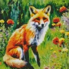 Red Fox In Flowers Diamond Painting