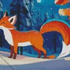 Red Fox In Snow Diamond Painting