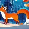 Red Fox In Snow Diamond Painting