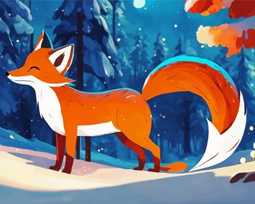 Red Fox In Snow Diamond Painting