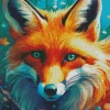 Red Fox With Green Eyes Diamond Painting