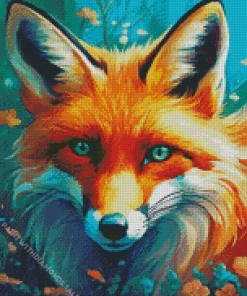 Red Fox With Green Eyes Diamond Painting