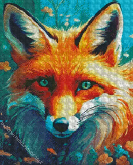 Red Fox With Green Eyes Diamond Painting