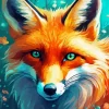 Red Fox With Green Eyes Diamond Painting