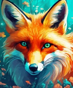 Red Fox With Green Eyes Diamond Painting