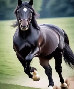 Running Black Horse Diamond Painting