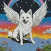 Samoyed Dog With Wings Diamond Painting