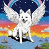 Samoyed Dog With Wings Diamond Painting