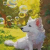 Samoyed With Bubbles Diamond Painting