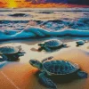 Sea Turtles Beach Babies Diamond Painting