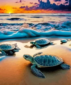 Sea Turtles Beach Babies Diamond Painting