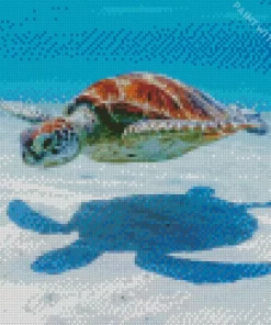 Sea Turtle In Blue Sea Diamond Painting