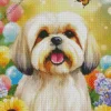 Shih Tzu And Sunflowers Diamond Painting