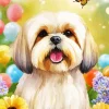 Shih Tzu And Sunflowers Diamond Painting