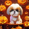 Shih Tzu In Halloween Diamond Painting