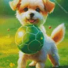 Shih Tzu Playing With A Ball Diamond Painting