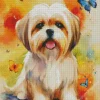 Shih Tzu With Butterflies Diamond Painting