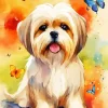 Shih Tzu With Butterflies Diamond Painting