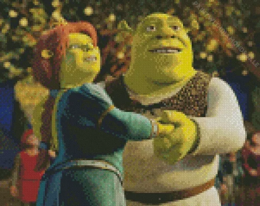 Shrek And Princess Fiona Diamond Painting