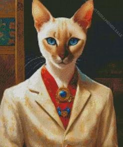 Siamese Cat Boy Diamond Painting