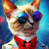 Siamese Cat In Suit Diamond Painting