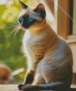 Siamese Cat In Window Diamond Painting