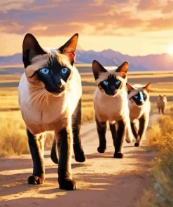 Siamese Cats Diamond Painting