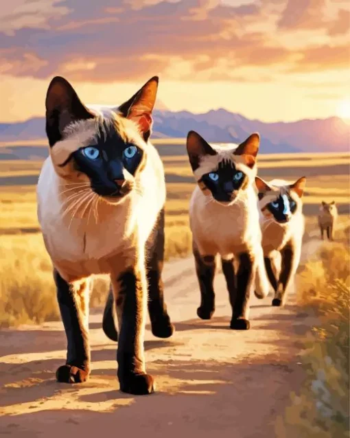 Siamese Cats Diamond Painting