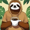 Sloth Having Coffe Diamond Painting