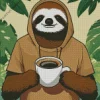 Sloth Having Coffe Diamond Painting