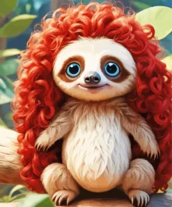 Sloth With Long Red Hair Diamond Painting