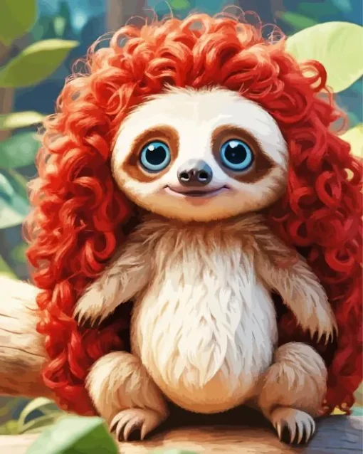 Sloth With Long Red Hair Diamond Painting