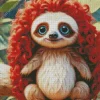 Sloth With Long Red Hair Diamond Painting