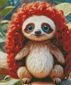 Sloth With Long Red Hair Diamond Painting