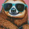 Sloth With Sunglasses Diamond Painting