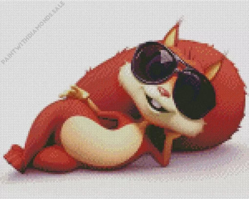 Squirrel With Sunglasses Diamond Painting