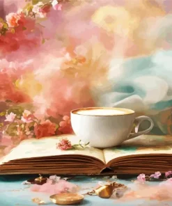 Tea And Book Diamond Painting