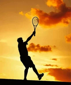 Tennis Player Silhouette Diamond Painting